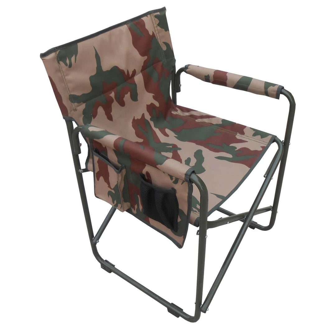 Camping Folding Chair With Arms Frame Iron Camouflage