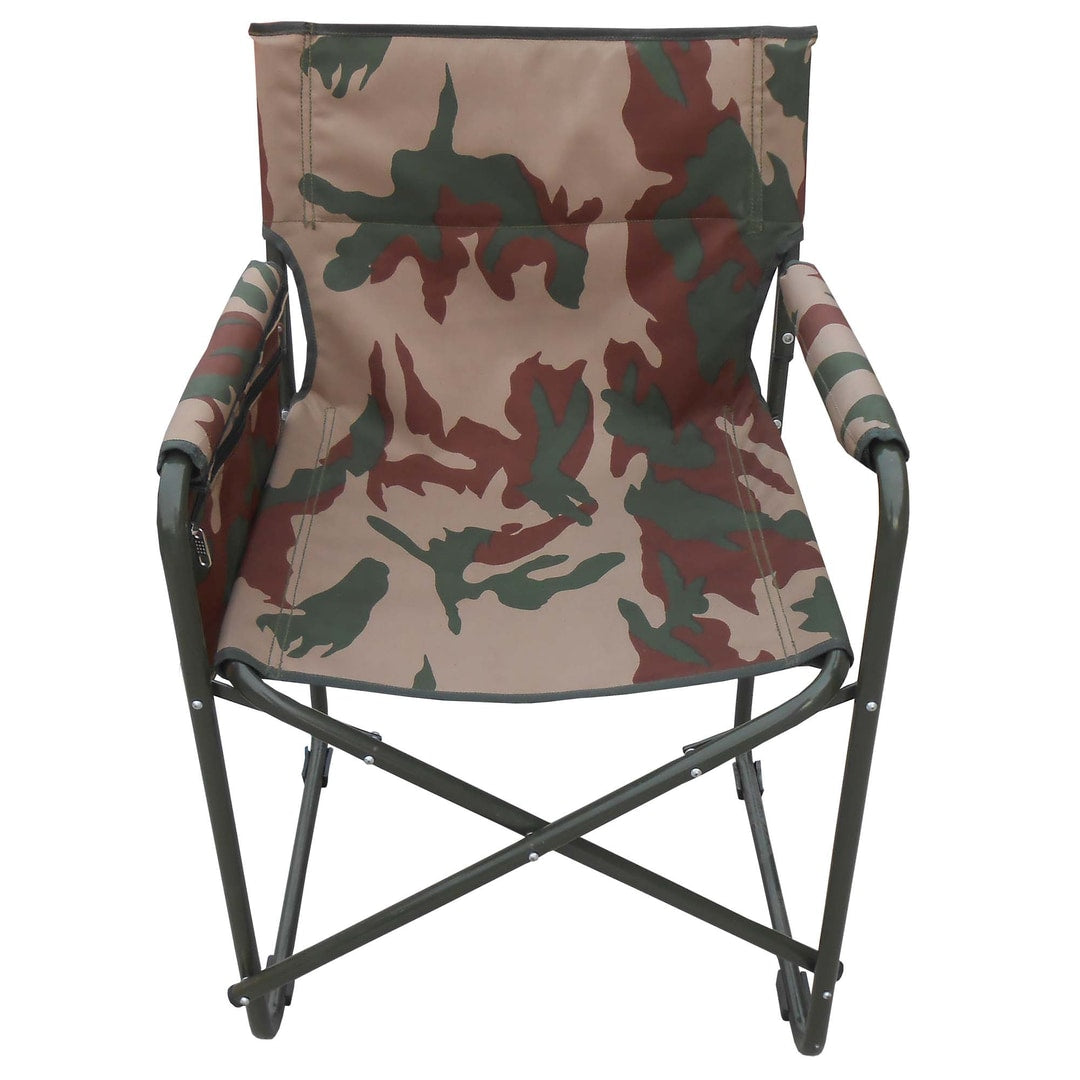 Camping Folding Chair With Arms Frame Iron Camouflage
