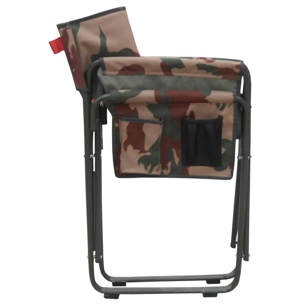 Camping Folding Chair With Arms Frame Iron Camouflage
